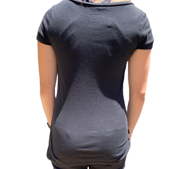Old Navy t-shirt v-neck short sleeve tee black Medium - Picture 2 of 12